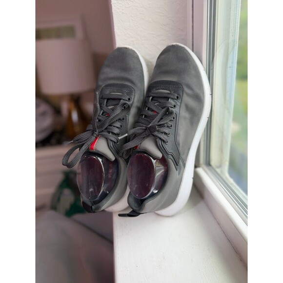 PRADA Nylon Linea Rossa Sneakers in Charcoal Gray Men’s Size 8 Style No.4E 3148 main image 9